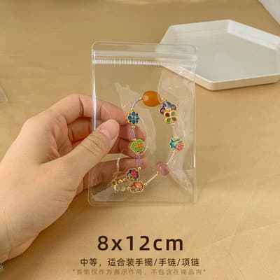 PVC Transparent Sealed Bag 8*12 Clear Jewelry Bag Packaging Bag Earring Necklace Storage Bag 8*12 Jewelry Bag