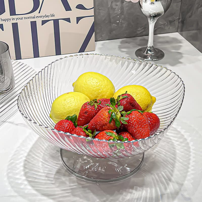 Trendy Fruit Tray for Home Living Room Coffee Table, Candy and Snack Tray, Luxury Style, High Appearance, Large Capacity with Drainage