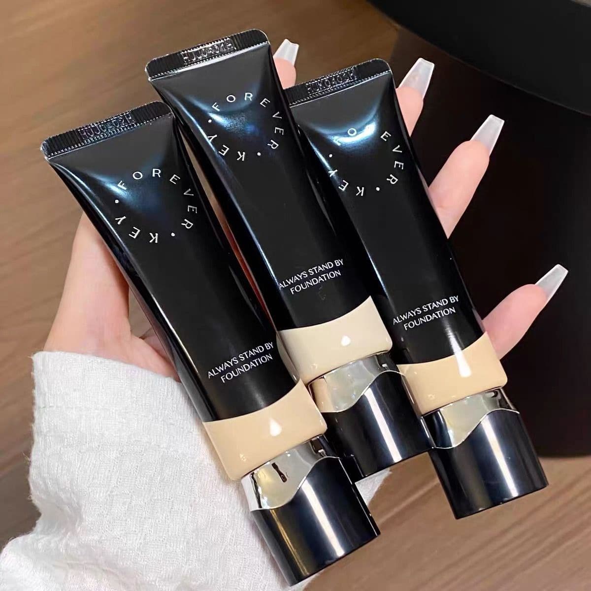 foreverkey Long-Lasting Liquid Foundation Concealer, Transfer-Resistant, Hydrating for Dry Skin, FK Foundation