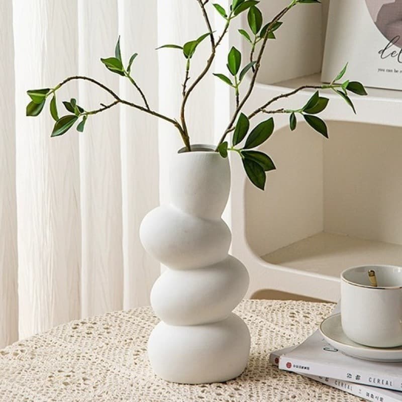 Artificial Greenery Simulation Pieris Japonica and Enkianthus Hanging Branches Fake Plants Table Decoration Ceramic Vase Ornament