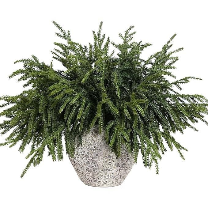 Cross-border Christmas Artificial Pine Needles 7-Branch Soft Rubber Foliage Home Plant Insert Decor Hand-Rolled Pine