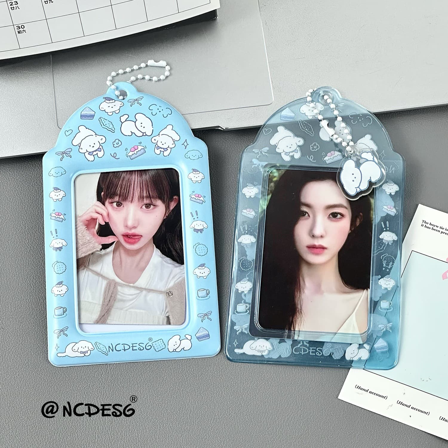 Cotton Puppy PVC Card Holder Kpop Idol 3-Inch Photocard Campus Meal Card Storage Card Case Display Pendant Ins Style