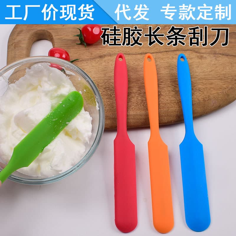All-in-One Long Bilateral Silicone Scraper Cream Butter Stirring Spatula Cake Demoulding Kiss Knife Baking Scraper