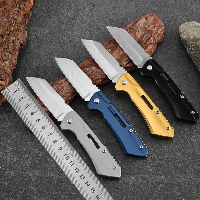 Cross-border hot selling outdoor folding knife all steel high hardness stainless steel folding knife mini portable fruit knife camping knife