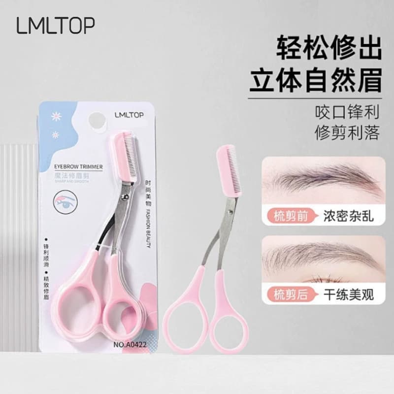 LMLTOP Eyebrow Scissors with Comb Stainless Steel Beauty Scissors Makeup Beauty Tool Wholesale Custom A0422