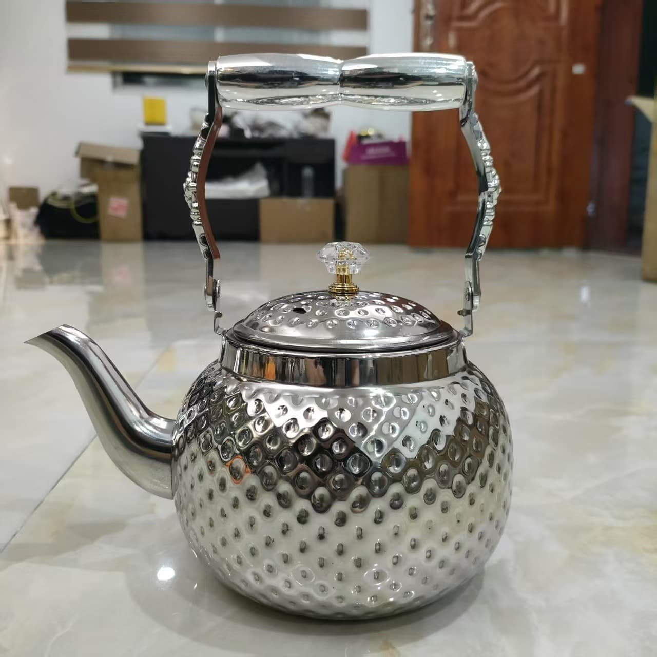 Factory Wholesale Arabic Middle East Teapot with Handle, Tea Kettle, Boiling Water Kettle, Stainless Steel Coffee Pot, Gold Water Kettle