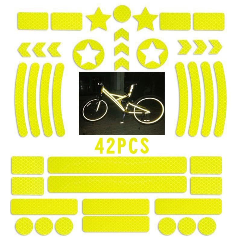 Motorcycle Bicycle Reflective Stickers Night Warning Grid Striped Decals Vehicle Body Markings Safety Protection Materials
