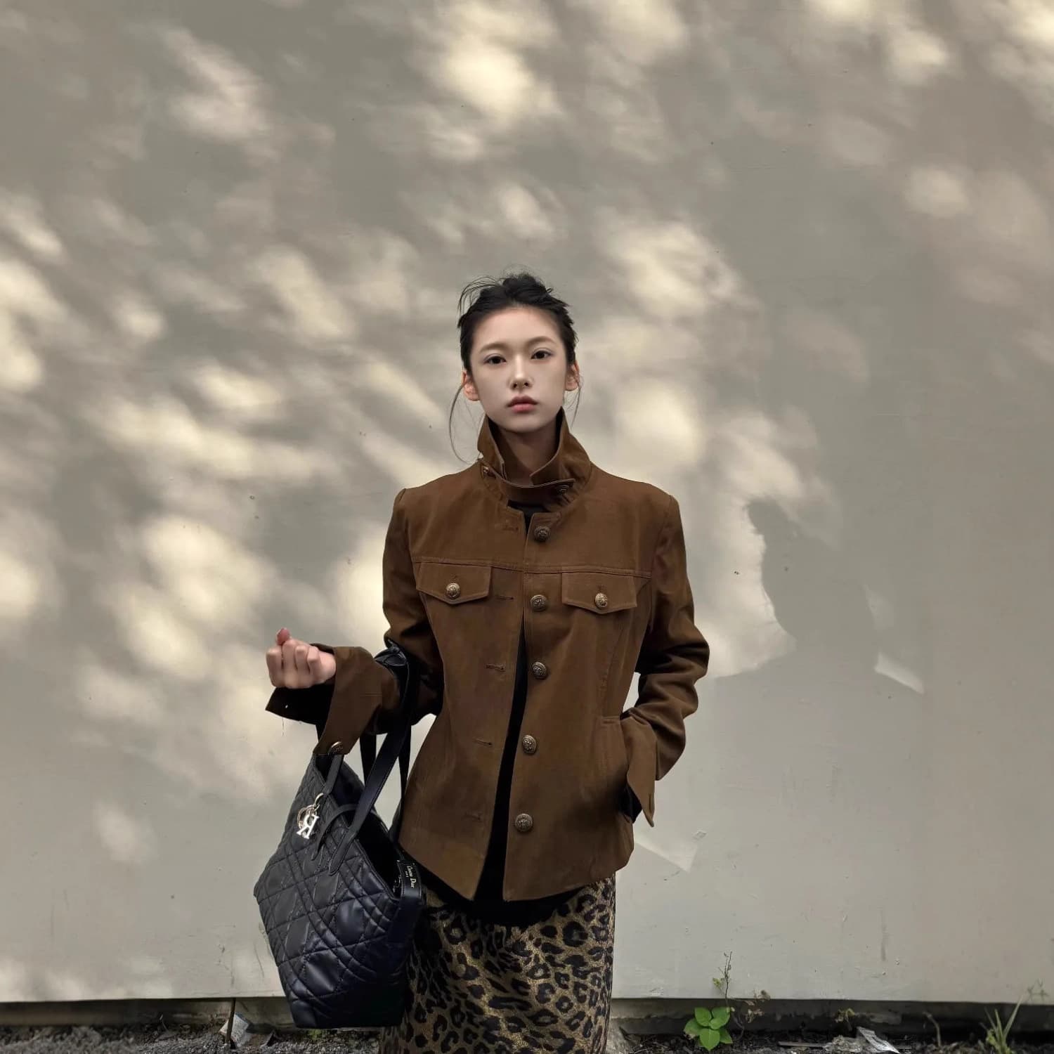 Retro casual workwear stand-up collar design short coat for women 2025 autumn new ins slim fit versatile jacket top
