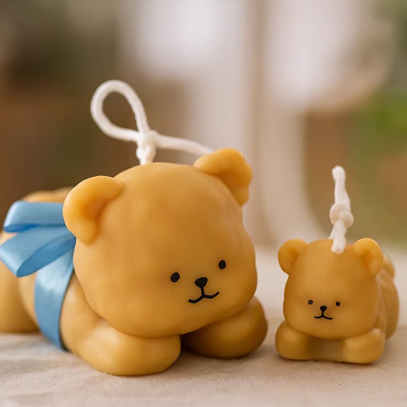 Bubble Bath Bear Scented Candle Soap Mold Plaster Resin Decoration Handmade Silicone Squishy DIY Mold