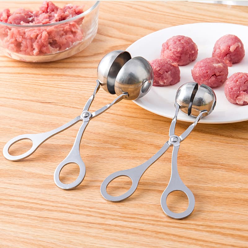 Kitchen Tool Meatball Clamp Fish Ball Clamp Shrimp Ball Maker Stainless Steel Round Ball Effortless Meatball Maker