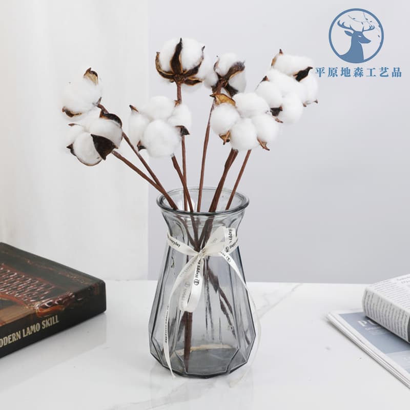 Dried cotton flowers, Christmas cotton, single-stem colored cotton, DIY flower arrangement props, artificial cotton, Christmas accessories, preserved flowers