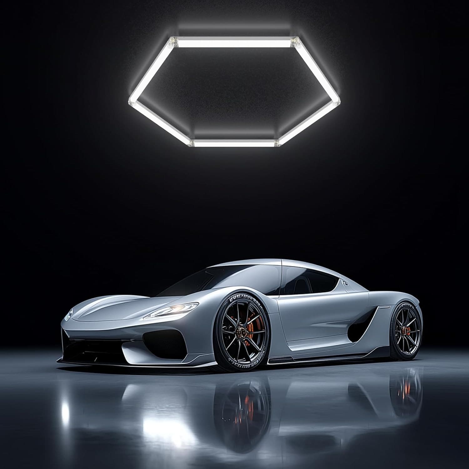 Cross-Best-Selling LED Honeycomb Garage Light, 110V Wide Voltage, Hexagonal Shape Light for Car Detailing Workstation