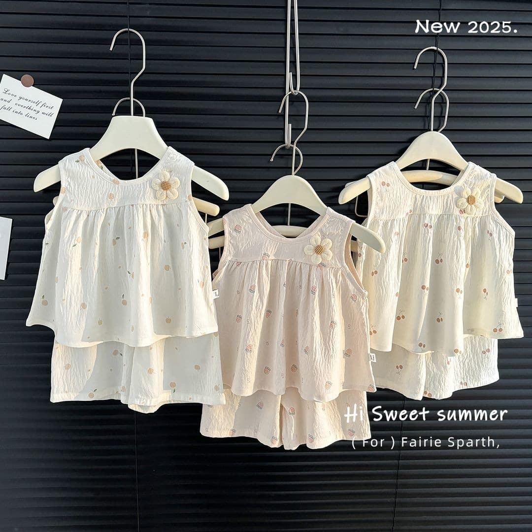 Children's summer baby summer clothing set is super soft, comfortable, breathable, can be used for going out, can be used at home, and is stylish and thin.