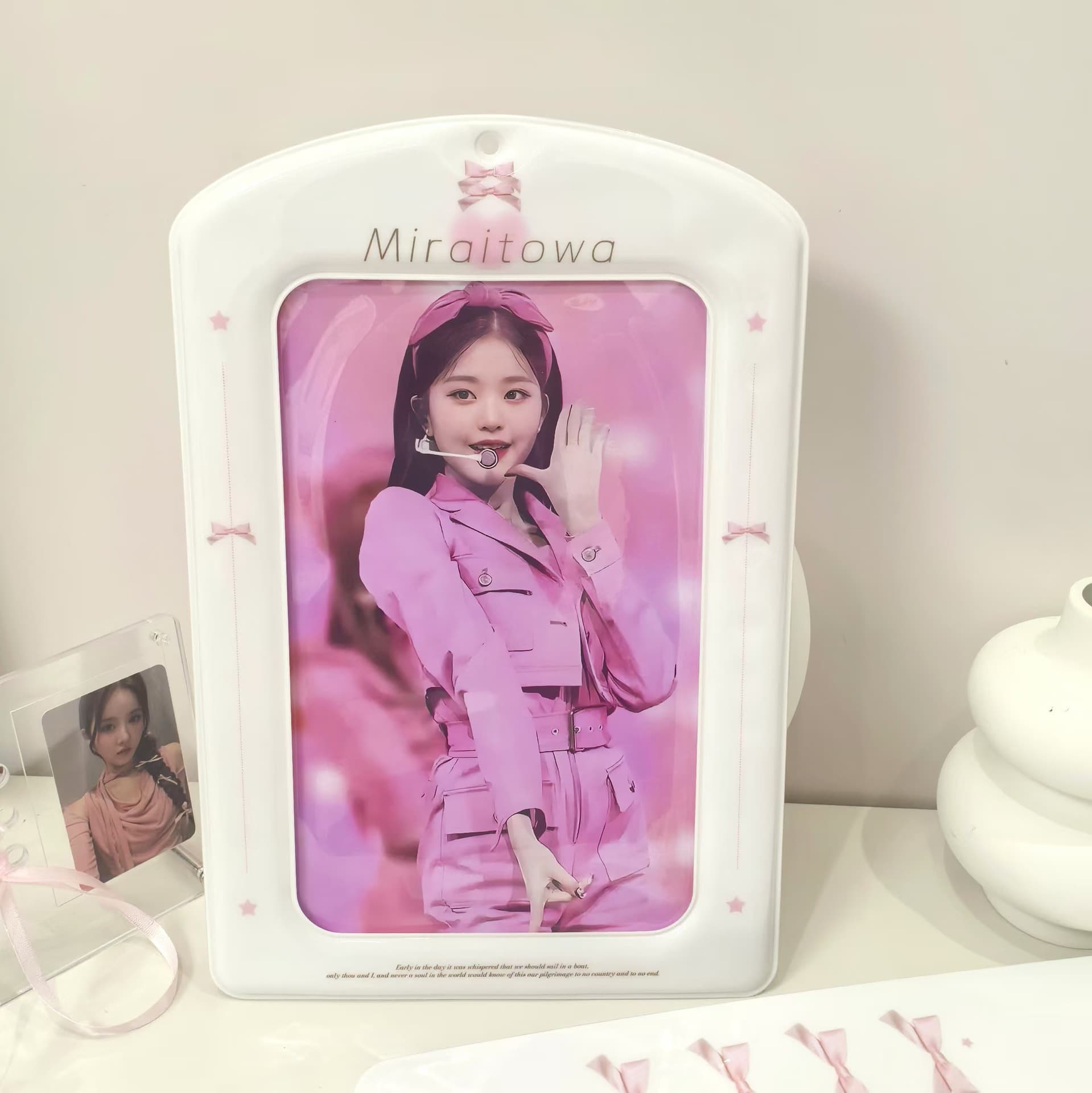 Wholesale White Bow Giant Card Holder Card Case Small Card Storage Star Storage A4 Card Holder Fan Storage
