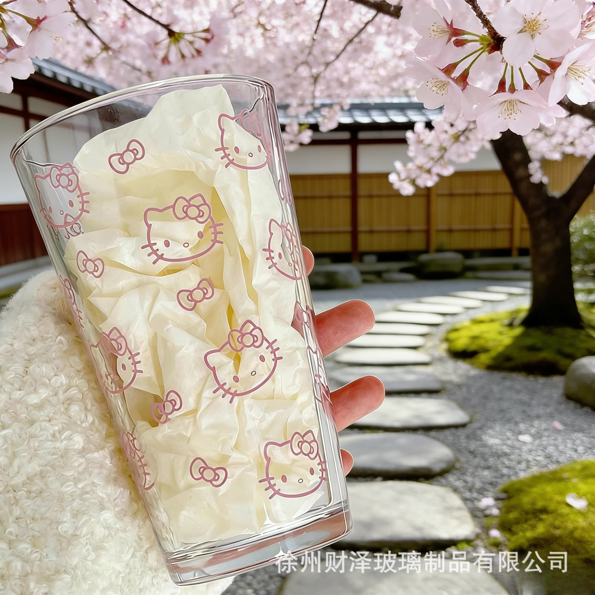 hellokitty glass high temperature resistant household water cup high appearance juice drink cup large capacity coffee cup