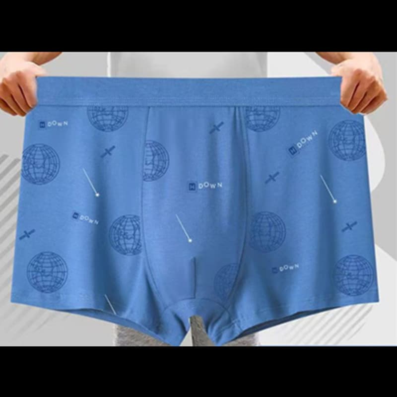 Men's Cotton Boxer Briefs Wholesale Light Color Large Size Printed Loose Shorts Factory Direct