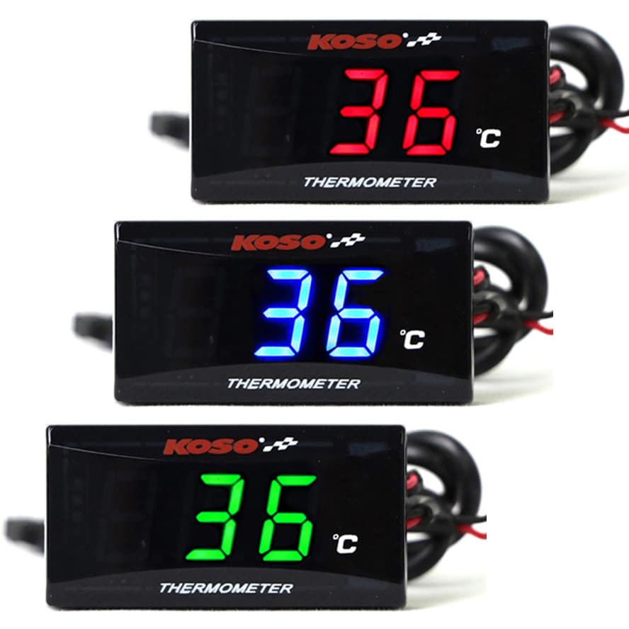 Universal Temperature Gauge KOSO Water Temperature Gauge LED LCD Display Instrument Radiator Temperature Gauge Modification Accessory Motorcycle