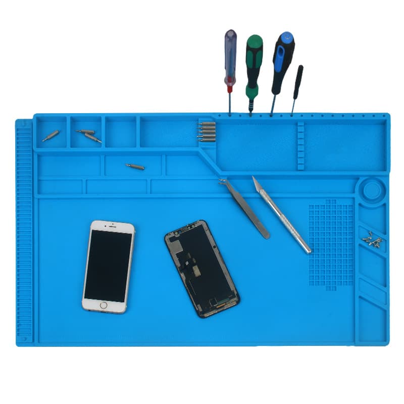 S-180 Phone Repair Heat Insulation Mat, Anti-Static, High Temperature Resistant, Heat-Proof with Magnetic Screw Positions Workbench