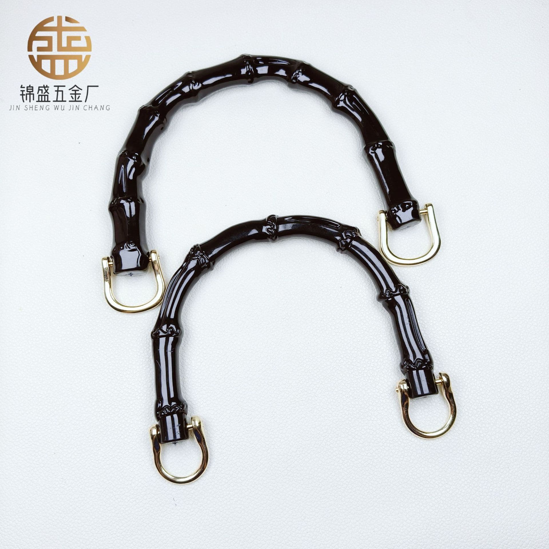 DIY handmade woven bag handles, black simulated bamboo handles, bag bamboo handles.