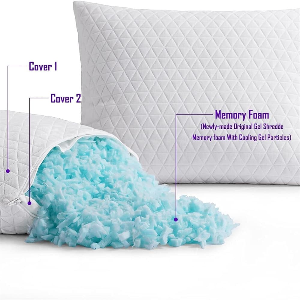 Custom Shredded Sponge Down Alternative Pillow Core Bamboo Fiber Pillow Slow Rebound Amazon Pillow Washable Memory Pillow