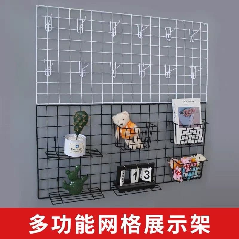 Wall Grid Shelf Grid Hanger Wire Mesh Sock Rack Iron Display Stand Small Accessories Wall Mounted Rack