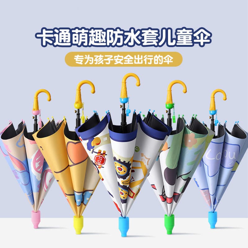 Ultraman Zero Anti-Pinch Children's Umbrella, Cute Automatic Black-Coated Umbrella for Toddlers and Boys