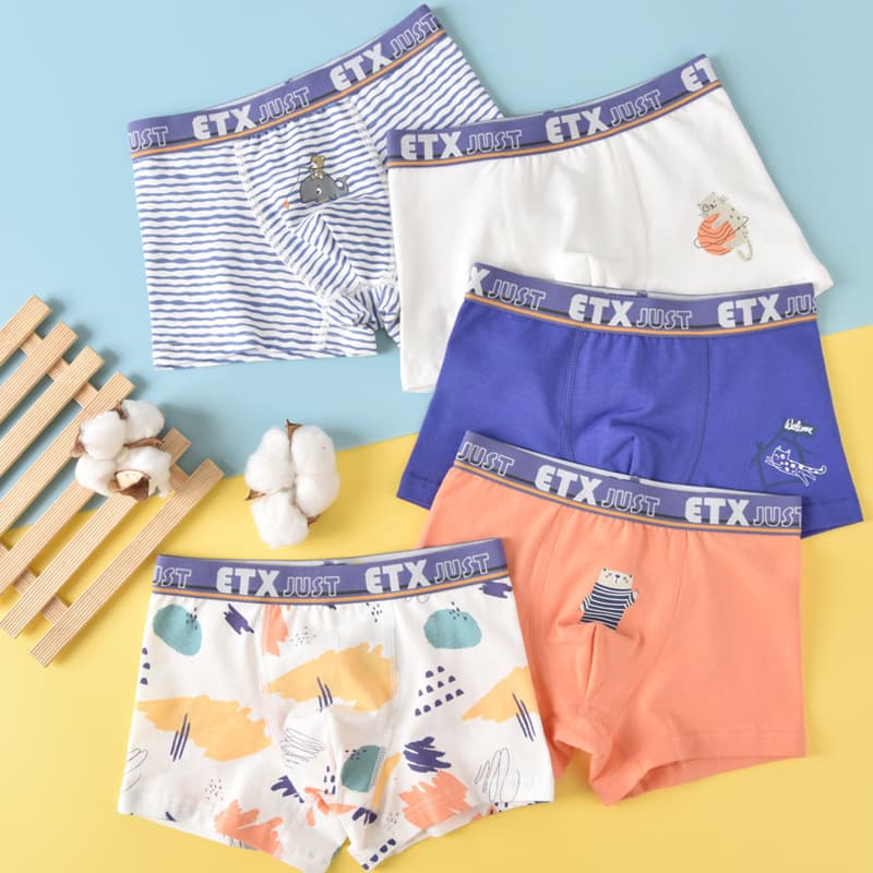 Children's Underwear Class A Mid-Large Boys Boxer Briefs Cotton Breathable Teen Shorts Student Base Layer Pants Factory Wholesale