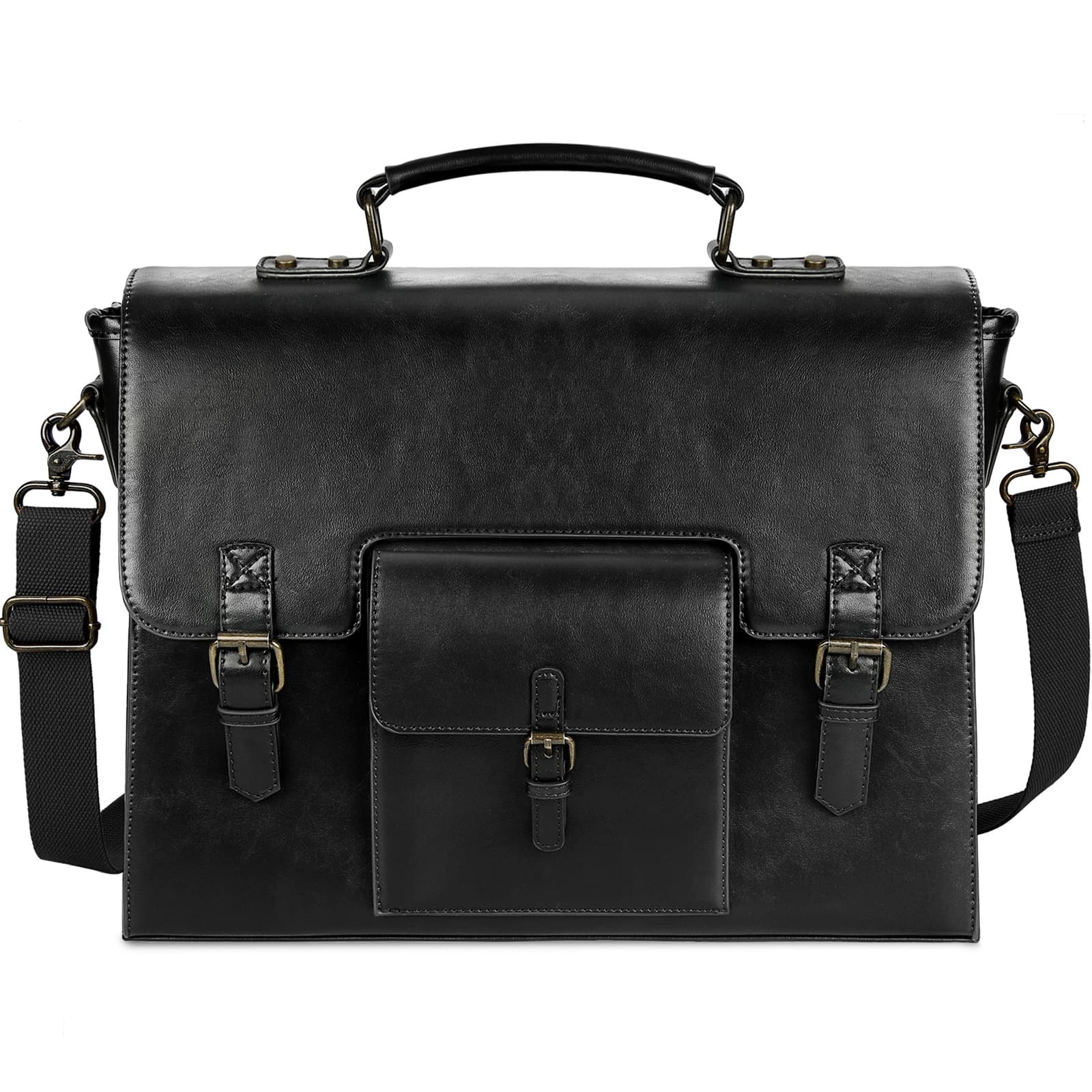 Cross-Border Popular Business Briefcase Travel Laptop Bag Men's Handbag PU Waterproof 15.6-Inch Notebook