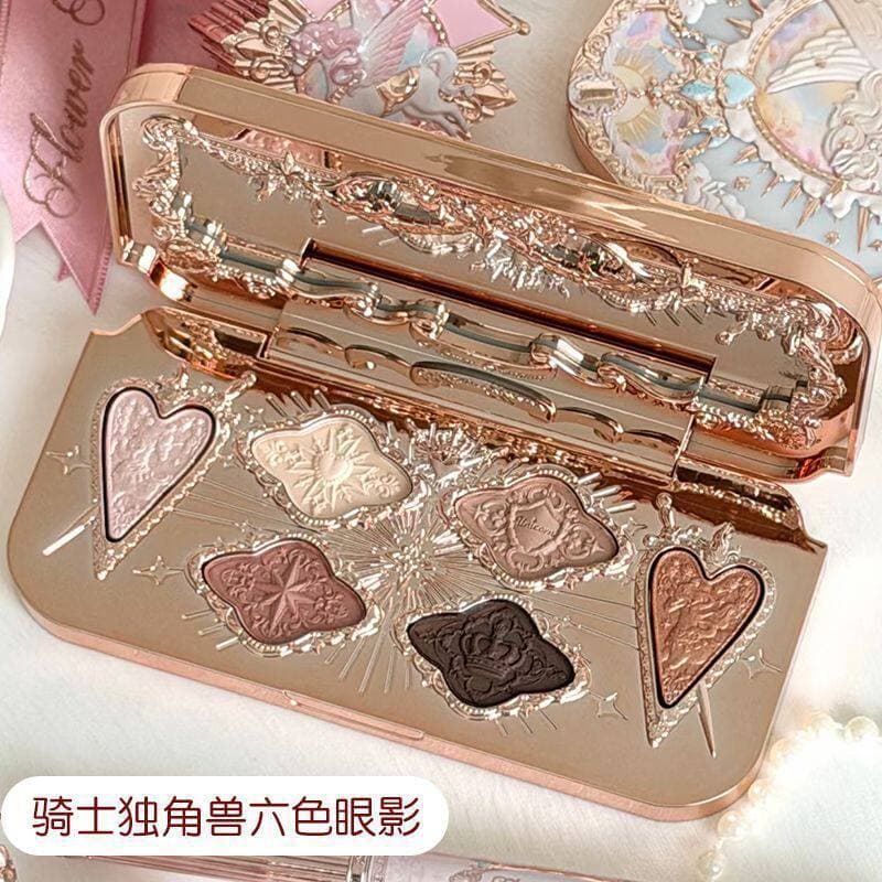 [New Stock] Huazhixiao Knight Unicorn Eyeshadow Six-Color Silky Eyeshadow Long-Lasting Premium Play Daily
