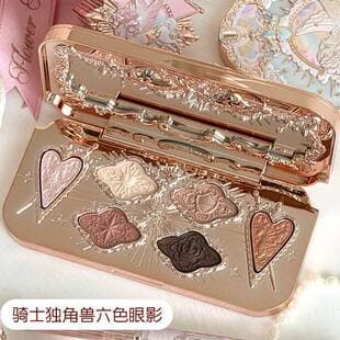 [New Stock] Huazhixiao Knight Unicorn Eyeshadow Six-Color Silky Eyeshadow Long-Lasting Advanced Play Daily