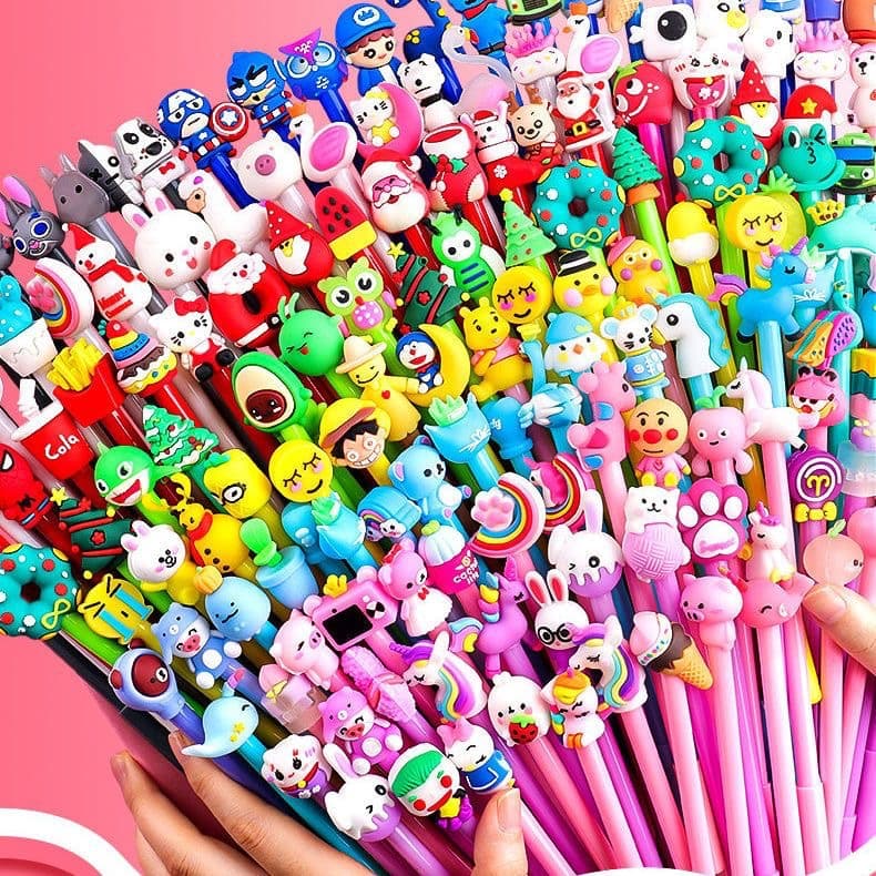 Cross-border stock wholesale PVC soft rubber cartoon mini 3D figurine student fun stationery pencil cap pencil topper