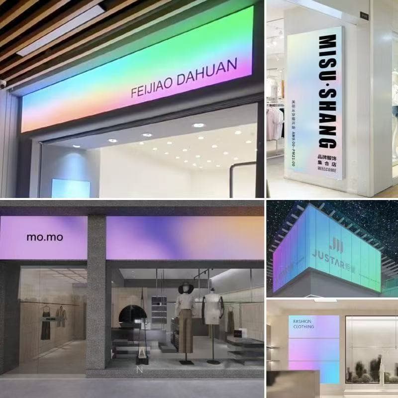 Nail-Made Holographic Light Box Storefront Viral Color-Changing Sign Soft Film Canvas Backdrop Wall LED Store Sign
