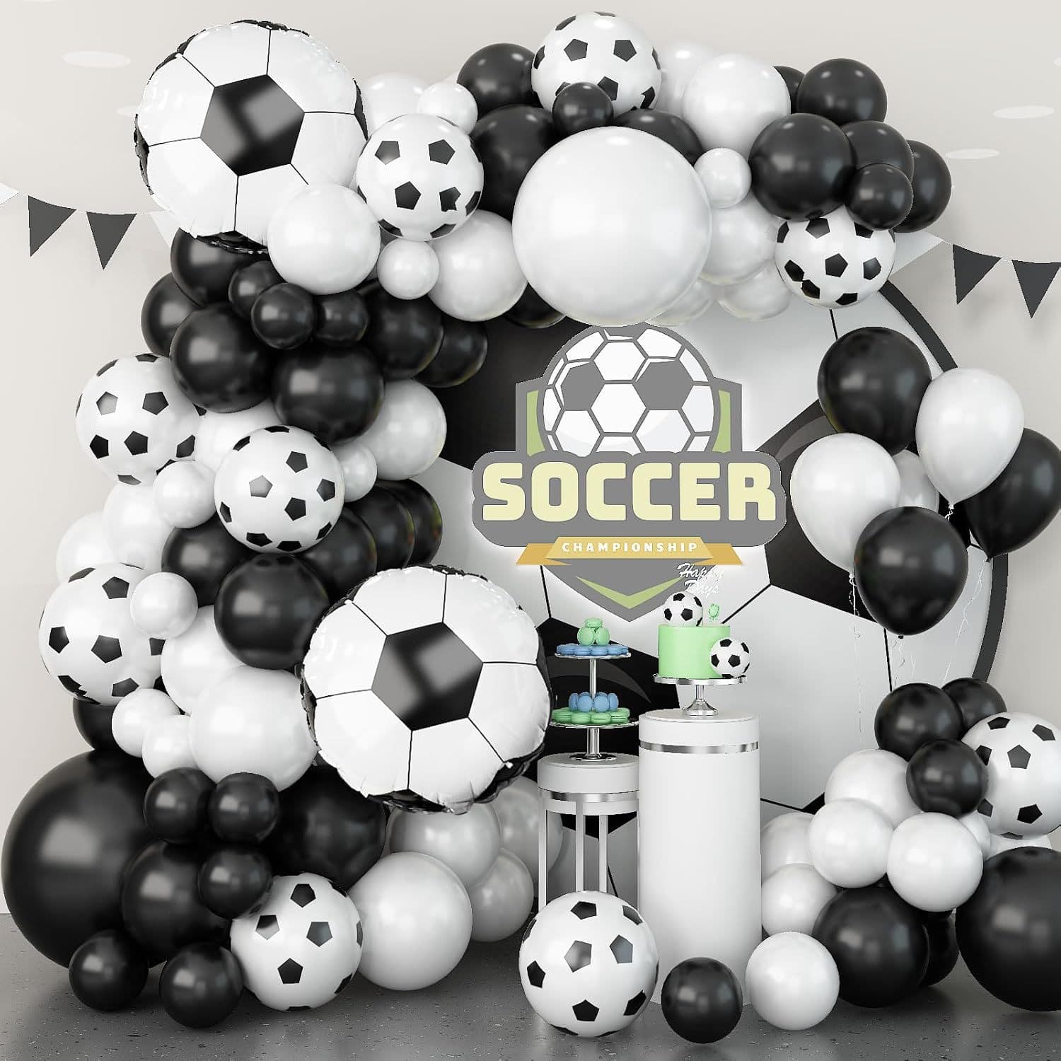 Cross-border wholesale balloon soccer latex balloon arch kit sports event background decoration boy birthday party cloth