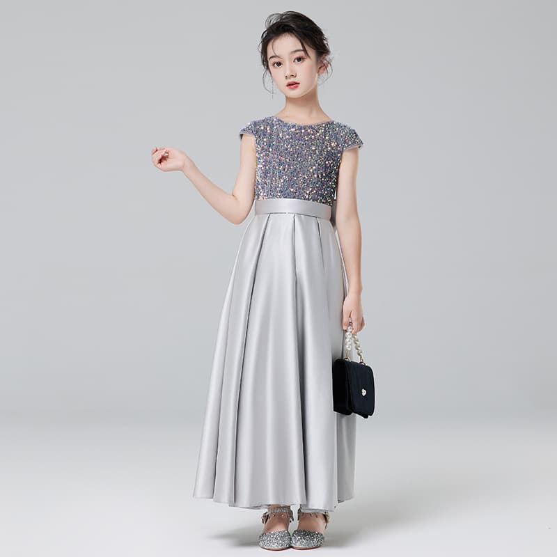 Girls' dress, children's high-end princess dress, short-sleeved little girl's piano hosting performance clothing, one-year-old child's dress