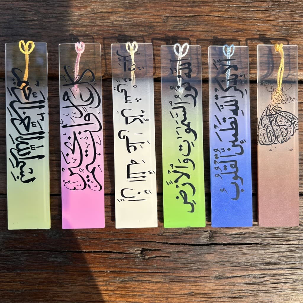 Arabic Acrylic Transparent Bookmark Gradient Color Tassel Reading Bookmark Gift Shein TEMU Hot Seller