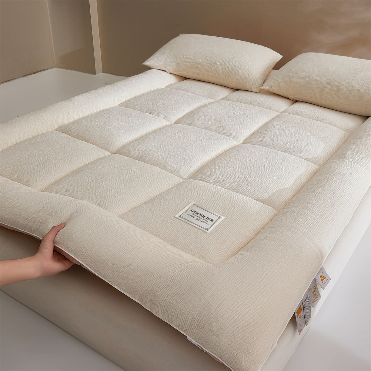 Crinkled Fleece Mattress Pad, Home Bedroom Soft Mattress Topper, Thickened Mattress Pad, Tatami Sleeping Pad, Single Dorm Pad