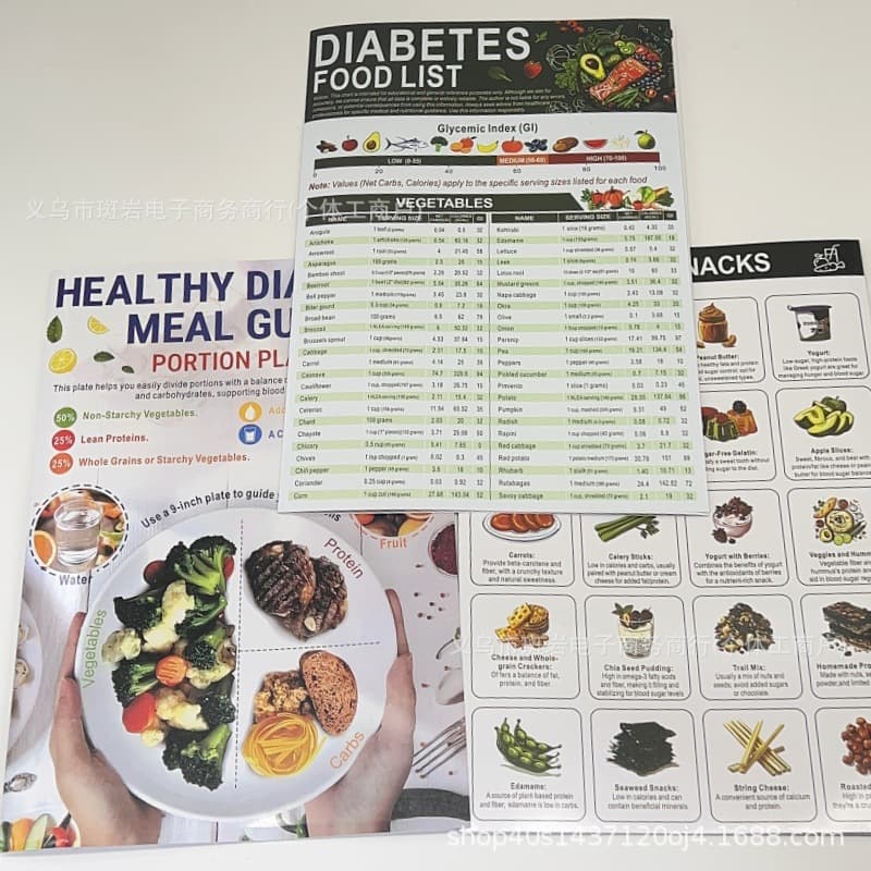 Cross-border new 3-piece food list set, vitamin meal plan nutrition list, healthy eating recipe kit