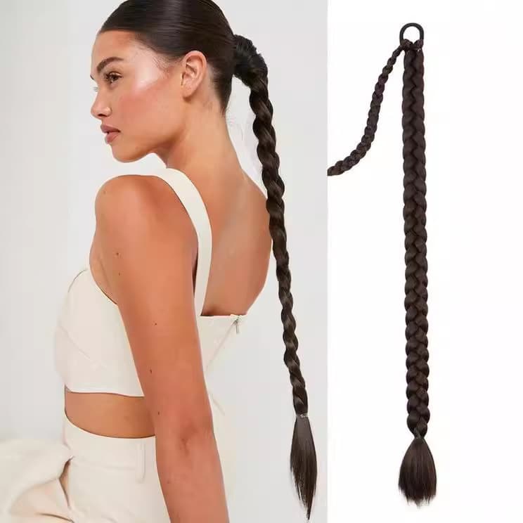 Cross-border sweet and cool girl hair band wrapped boxing braid ponytail Ponytail one pack Jacques silk manufacturer wholesale