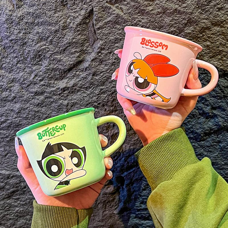 The Powerpuff Girls Ceramic Mug, Gift for Girls, Souvenir Cup for Home, Dorm, and Office, Birthday Present