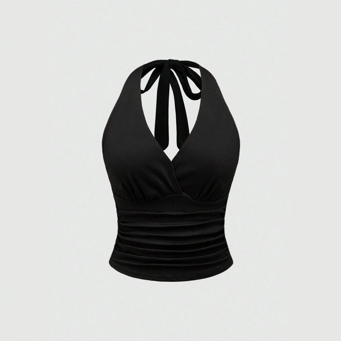 2026 Cross-Border Fashion Halter Backless Vest Top Women's Summer V-Neck Fitted Crop Top