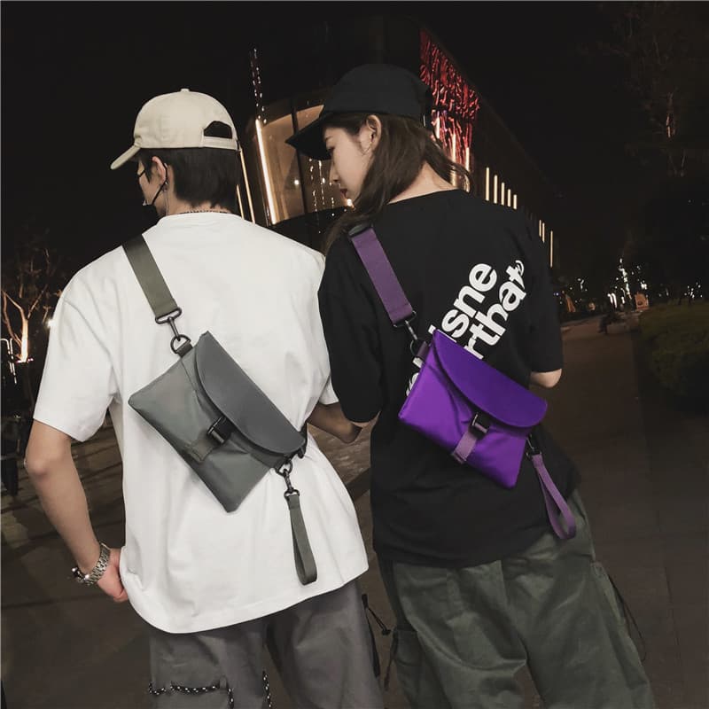 Crossbody bag for men, trendy ins brand, popular internet celebrity chest bag for women, street trend, versatile shoulder bag, Japanese casual small bag