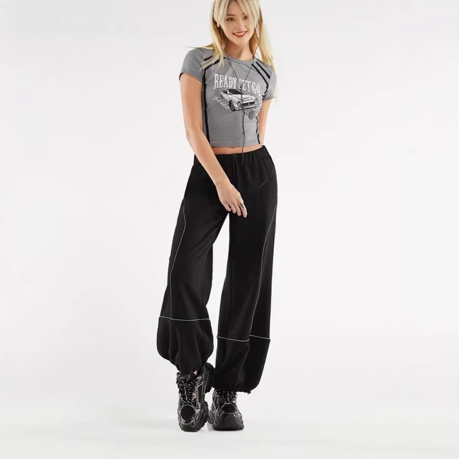2026 Cross-Border Outdoor European and American Loose Casual Sports Pants Fitness Pants Elastic Leg Pocket Trousers Manufacturer Wholesale