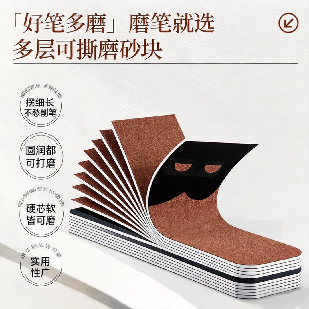 Eyebrow Pencil Sharpener Sandpaper Strip, Pencil Sharpening Tool, Fine Sandpaper for Eyebrow Pencil Sharpening