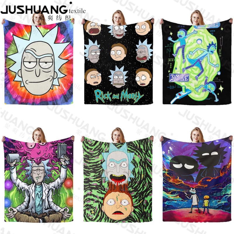 Rick and Morty Blanket Rick and Morty Flannel Blanket Air Conditioning Blanket Amazon Nap Throw Blanket Flannel