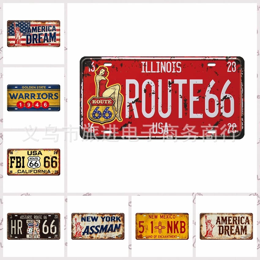 Home Furnishings Hot Sale European and American Frameless Tin Painting Gifts Hot Pot Restaurants Themed Restaurants Internet Cafes European and American Decoration