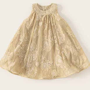 New Summer Children's Dress for Girls, Fashionable Vacation Dress with Embroidery, Halter Neck Chinese-style Dress for Kids