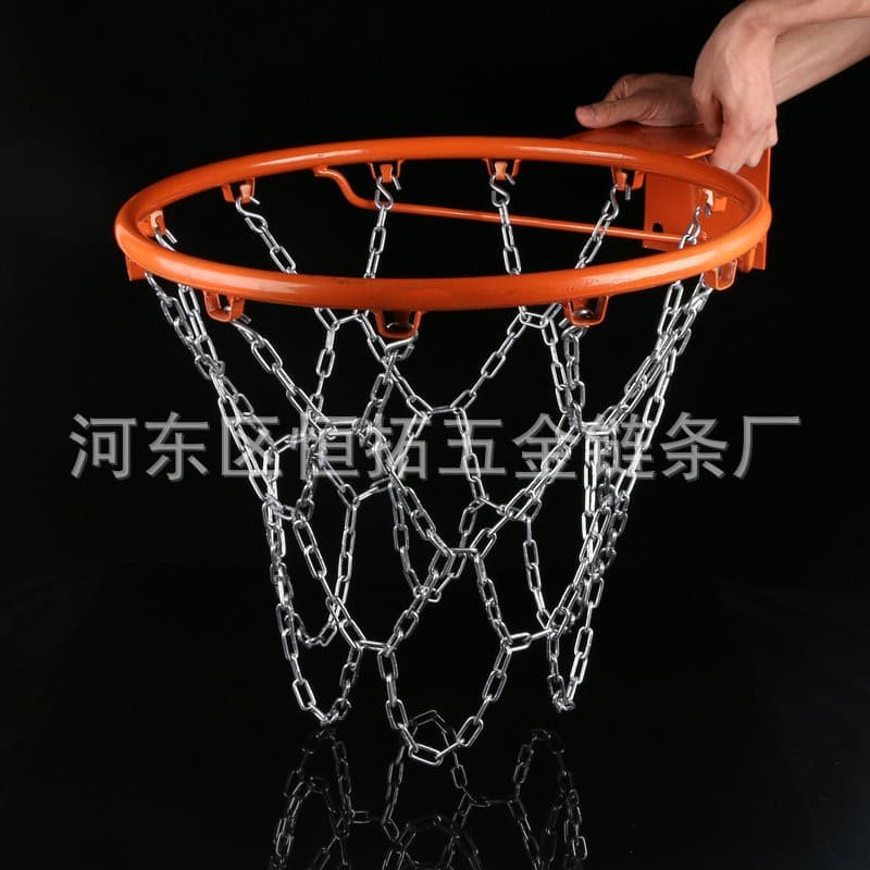 Factory Supply Metal Basketball Net, Hoop Iron Net, Thickened Stainless Steel Basketball Chain, Basketball Hoop Net Bag