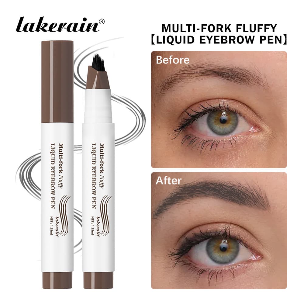 Cross-border Lakerrain Forked Eyebrow Pencil Natural Simulation Eyebrow Wild Eyebrow Long-lasting Makeup Not Easy to Smudge EYEBROW PEN