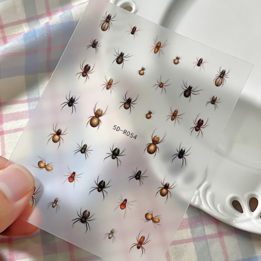 Cross-border Simulation Beetle Back Adhesive Self-adhesive Nail Stickers Ins Style 5D 3D Relief Insect DIY Scrapbooking Stickers