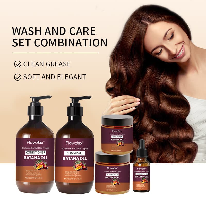Cross-border exclusive supply of Batana Oil Biotin Shampoo, oil control, dandruff removal, refreshing, volumizing, and improving frizz
